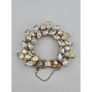 Vintage Juliana D&E DeLizza & Elster AB Rhinestone‎ Link Bracelet Gold Tone